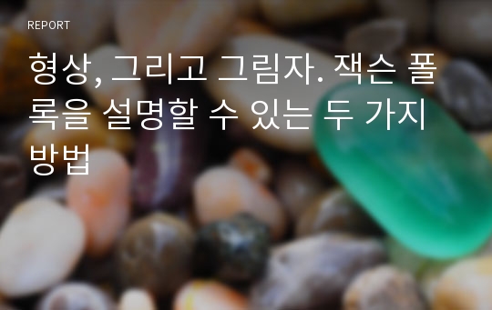 형상, 그리고 그림자. 잭슨 폴록을 설명할 수 있는 두 가지 방법