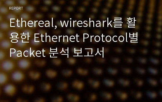 Ethereal, wireshark를 활용한 Ethernet Protocol별 Packet 분석 보고서