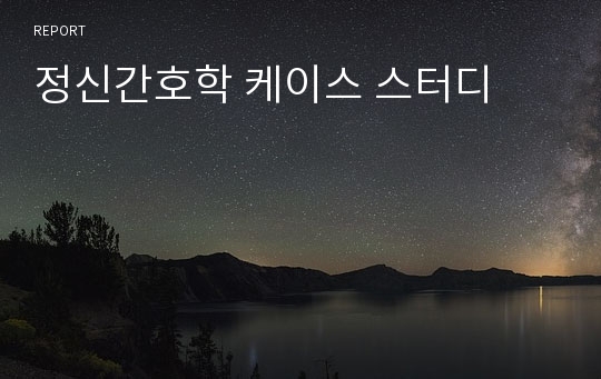 정신간호학 케이스 스터디