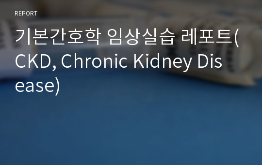 기본간호학 임상실습 레포트(CKD, Chronic Kidney Disease)