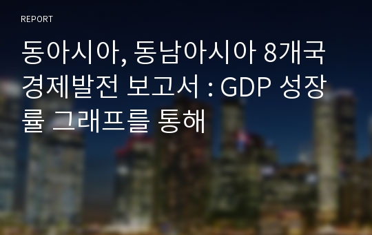 동아시아, 동남아시아 8개국 경제발전 보고서 : GDP 성장률 그래프를 통해