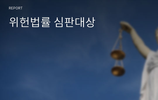 위헌법률 심판대상