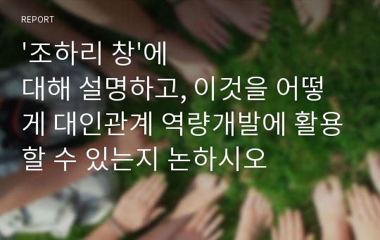 &#039;조하리 창&#039;에 대해 설명하고, 이것을 어떻게 대인관계 역량개발에 활용할 수 있는지 논하시오