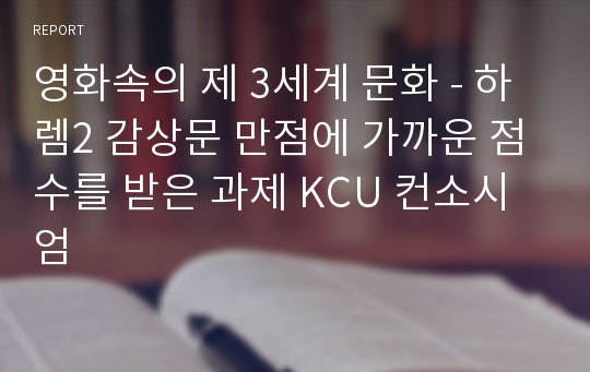 영화속의 제 3세계 문화 - 하렘2 감상문 만점에 가까운 점수를 받은 과제 KCU 컨소시엄