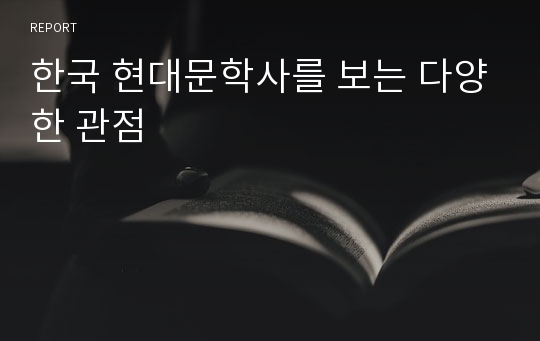 한국 현대문학사를 보는 다양한 관점