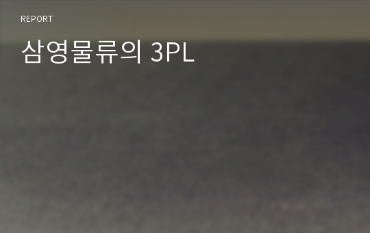 삼영물류의 3PL