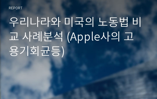 우리나라와 미국의 노동법 비교 사례분석 (Apple사의 고용기회균등)