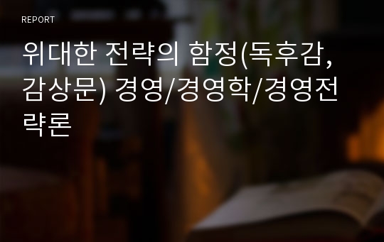 위대한 전략의 함정(독후감, 감상문) 경영/경영학/경영전략론