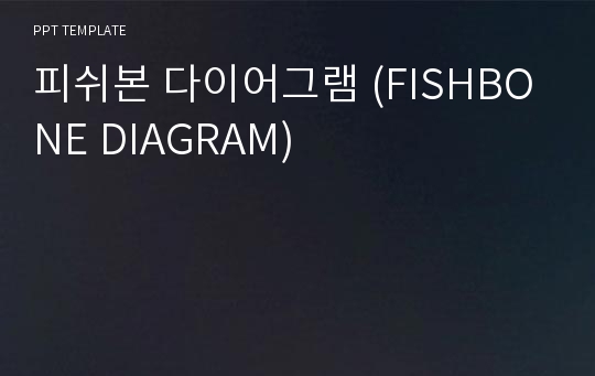 피쉬본 다이어그램 (FISHBONE DIAGRAM)