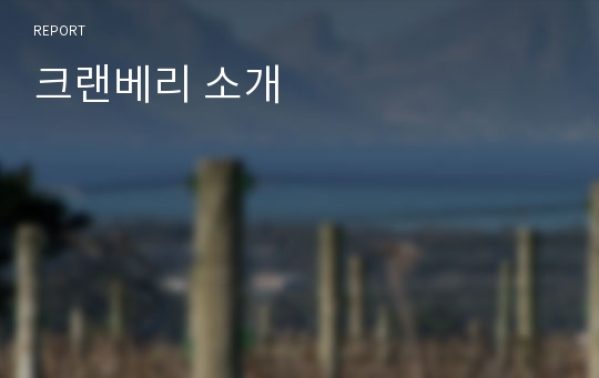 크랜베리 소개