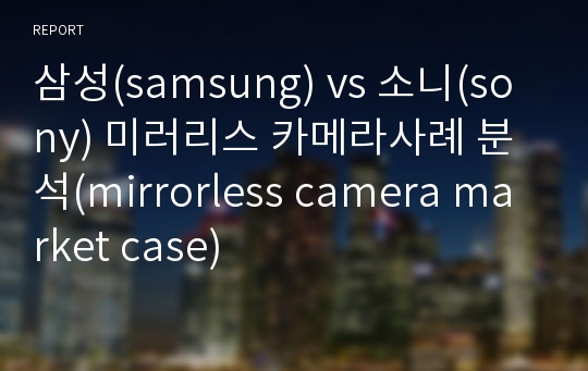 삼성(samsung) vs 소니(sony) 미러리스 카메라사례 분석(mirrorless camera market case)