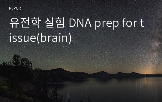 유전학 실험 DNA prep for tissue(brain)