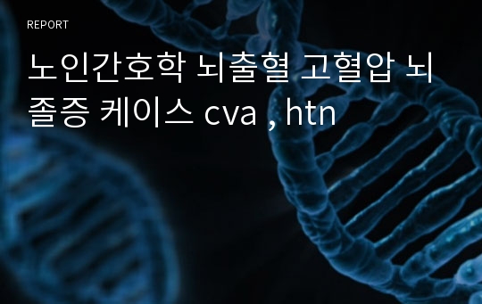 노인간호학 뇌출혈 고혈압 뇌졸증 케이스 cva , htn