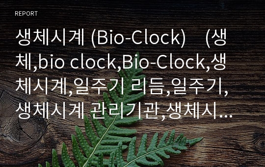 생체시계 (Bio-Clock)    (생체,bio clock,Bio-Clock,생체시계,일주기 리듬,일주기,생체시계 관리기관,생체시계 작용)