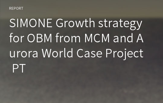 SIMONE Growth strategy for OBM from MCM and Aurora World Case Project PT