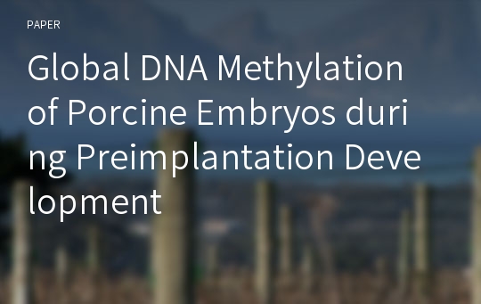 Global DNA Methylation of Porcine Embryos during Preimplantation Development