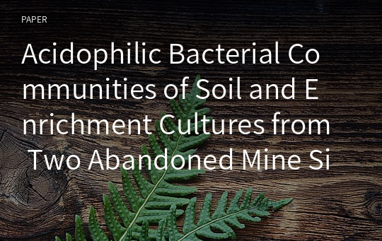 Acidophilic Bacterial Communities of Soil and Enrichment Cultures from Two Abandoned Mine Sites of the Korean Peninsula