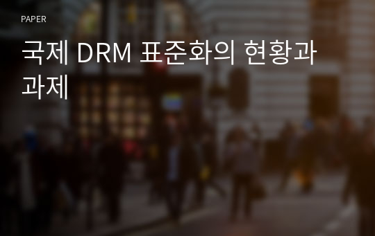 국제 DRM 표준화의 현황과 과제