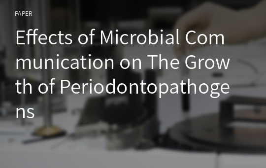 Effects of Microbial Communication on The Growth of Periodontopathogens