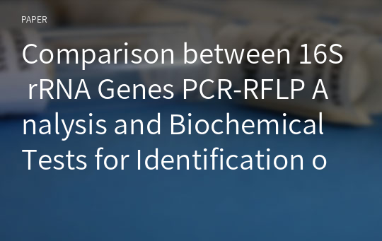 Comparison between 16S rRNA Genes PCR-RFLP Analysis and Biochemical Tests for Identification of Actinomyces naeslundii