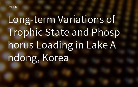 Long-term Variations of Trophic State and Phosphorus Loading in Lake Andong, Korea