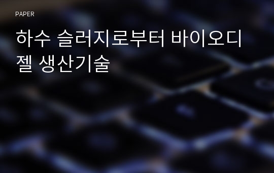 하수 슬러지로부터 바이오디젤 생산기술