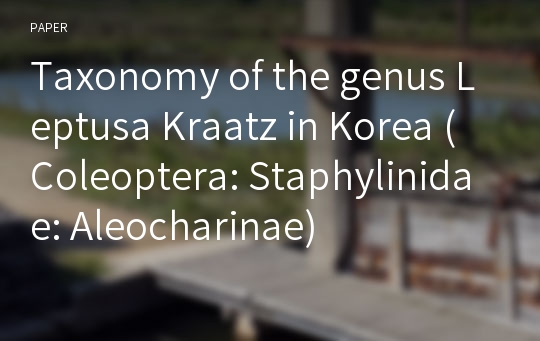 Taxonomy of the genus Leptusa Kraatz in Korea (Coleoptera: Staphylinidae: Aleocharinae)