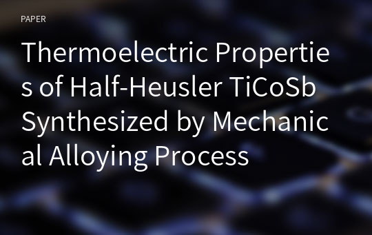 Thermoelectric Properties of Half-Heusler TiCoSb Synthesized by Mechanical Alloying Process