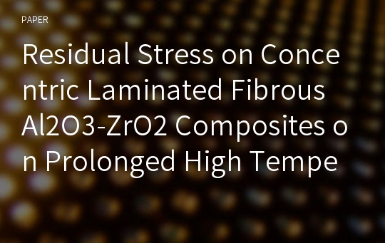 Residual Stress on Concentric Laminated Fibrous Al2O3-ZrO2 Composites on Prolonged High Temperature Exposure