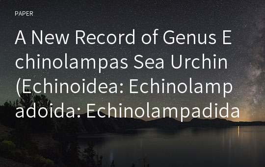 A New Record of Genus Echinolampas Sea Urchin (Echinoidea: Echinolampadoida: Echinolampadidae) from Jejudo Island, Korea