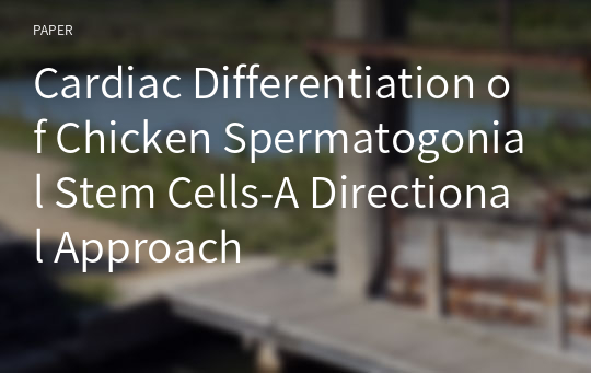 Cardiac Differentiation of Chicken Spermatogonial Stem Cells-A Directional Approach