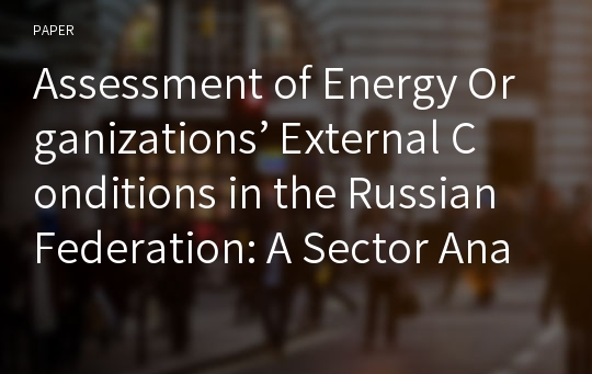 Assessment of Energy Organizations’ External Conditions in the Russian Federation: A Sector Analysis