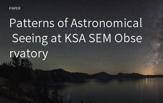 Patterns of Astronomical Seeing at KSA SEM Observatory