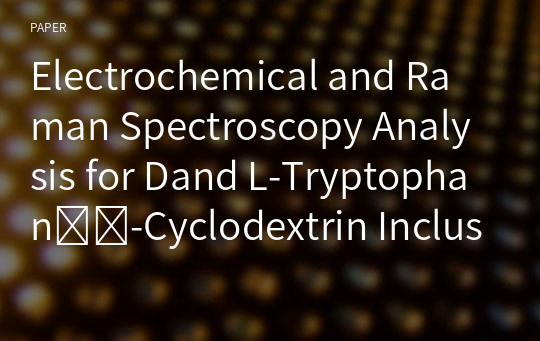 Electrochemical and Raman Spectroscopy Analysis for Dand L-Tryptophan-Cyclodextrin Inclusion Complexes