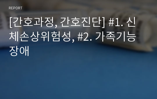 [간호과정, 간호진단] #1. 신체손상위험성, #2. 가족기능장애