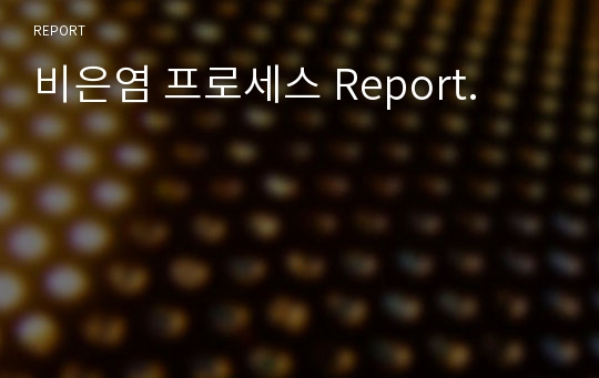 비은염 프로세스 Report.