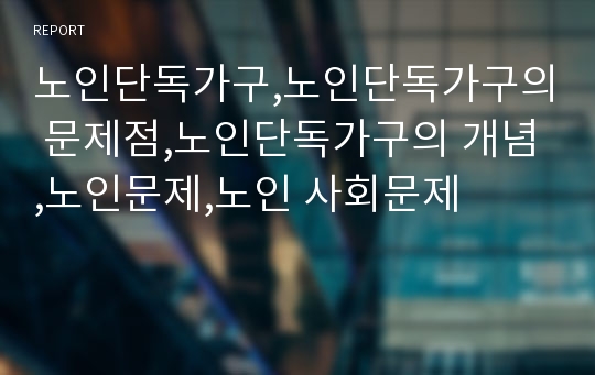 노인단독가구,노인단독가구의 문제점,노인단독가구의 개념,노인문제,노인 사회문제