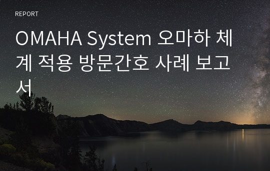 OMAHA System 오마하 체계 적용 방문간호 사례 보고서
