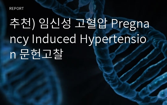 추천) 임신성 고혈압 Pregnancy Induced Hypertension 문헌고찰