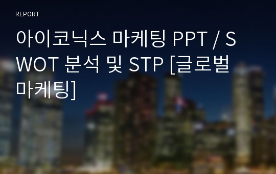 아이코닉스 마케팅 PPT / SWOT 분석 및 STP [글로벌마케팅]