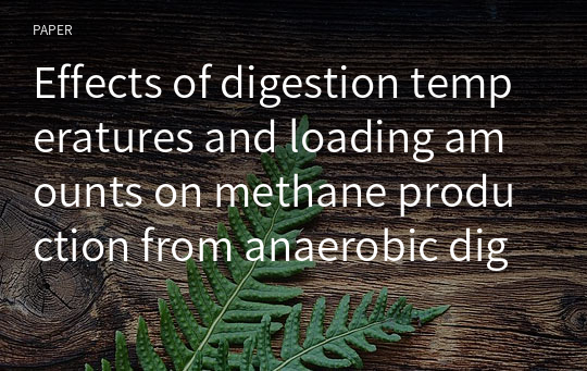 Effects of digestion temperatures and loading amounts on methane production from anaerobic digestion with crop residues