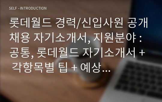 롯데월드 경력/신입사원 공개채용 자기소개서