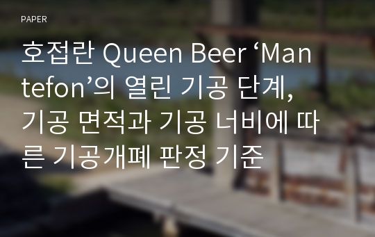 호접란 Queen Beer ‘Mantefon’의 열린 기공 단계, 기공 면적과 기공 너비에 따른 기공개폐 판정 기준