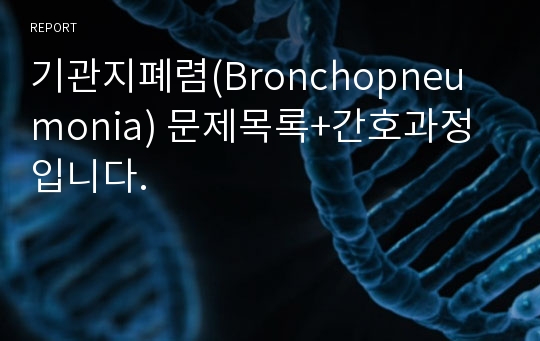 기관지폐렴(Bronchopneumonia) 문제목록+간호과정입니다.