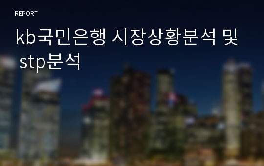 kb국민은행 시장상황분석 및 stp분석