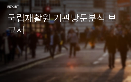 국립재활원 기관방문분석 보고서