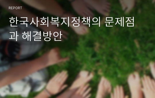 한국사회복지정책의 문제점과 해결방안