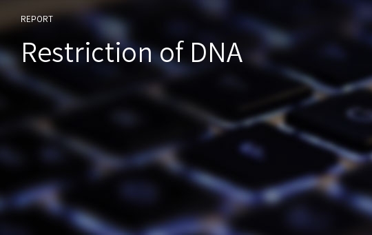 Restriction of DNA