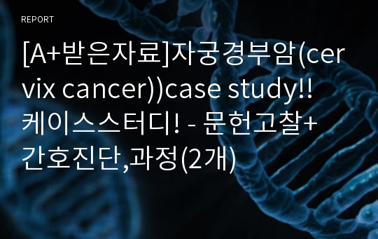 [A+받은자료]자궁경부암(cervix cancer))case study!! 케이스스터디! - 문헌고찰+ 간호진단,과정(2개)
