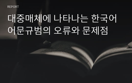 대중매체에 나타나는 한국어 어문규범의 오류와 문제점